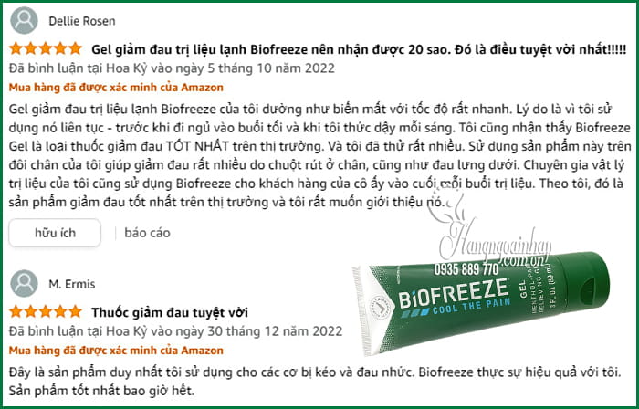 Hỗ trợ xương khớp Gel lạnh xoa bóp giảm đau Biofreeze Cool The Pain 89ml 4 Gel lạnh xoa bóp giảm đau Biofreeze Cool The Pain 89ml 99