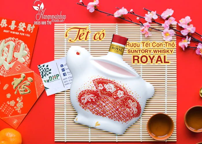 Rượu tết con thỏ Suntory Whisky Royal 600ml Nhật Bản 6