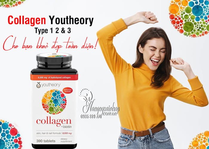 Collagen Youtheory Type 1 2 & 3 390 Viên mẫu mới Của Mỹ-Collagen Không Biến Tính 4 Collagen Youtheory Type 1 2 & 3 390 Viên mẫu mới Của Mỹ-Collagen Không Biến Tính 0