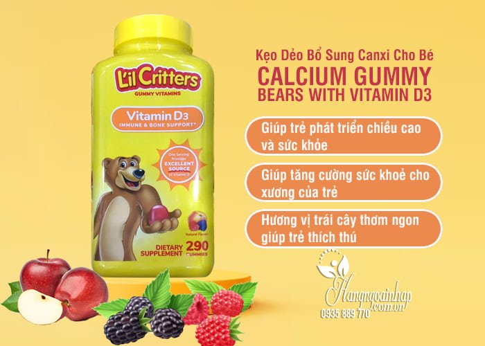 Calcium Gummy Bears With Vitamin D Kẹo Dẻo Bổ Sung Canxi Cho Bé 3 Calcium Gummy Bears With Vitamin D Kẹo Dẻo Bổ Sung Canxi Cho Bé 8