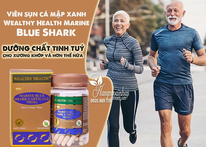 Hỗ trợ xương khớp Viên sụn cá mập xanh Wealthy Health Marine Blue Shark 3 Viên sụn cá mập xanh Wealthy Health Marine Blue Shark 6