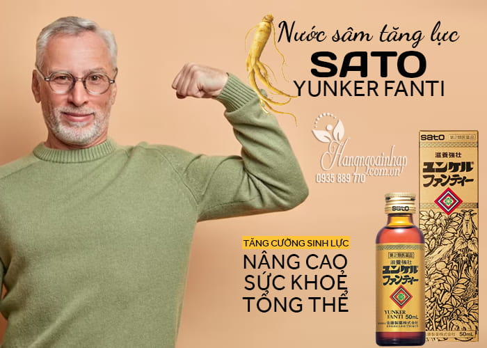 Nước tăng lực sâm Sato Yunker Fanti 50ml nội địa Nhật Bản 2 Nước tăng lực sâm Sato Yunker Fanti 50ml nội địa Nhật Bản 1