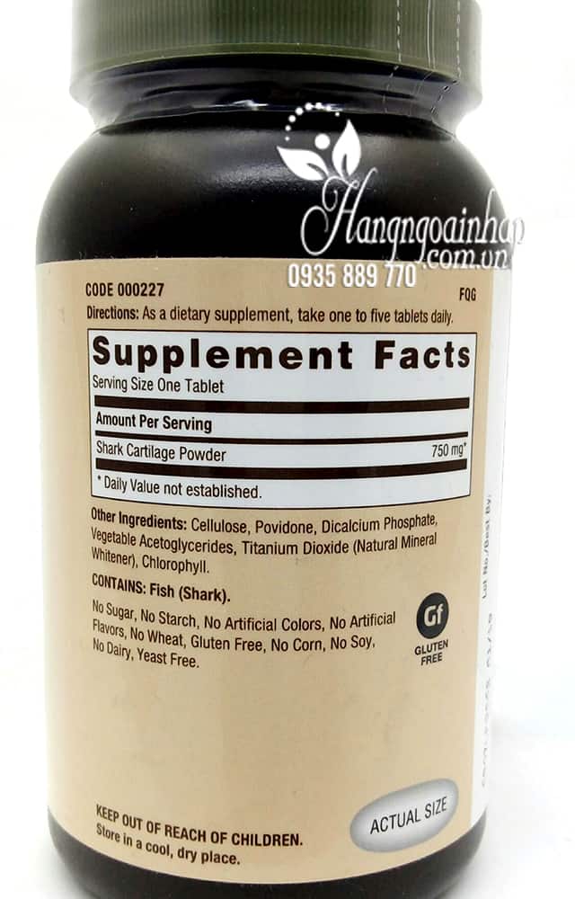 Hỗ trợ xương khớp Sụn Vi Cá GNC Shark Cartilage 750mg 180 Viên Của Mỹ 4 Sụn Vi Cá GNC Shark Cartilage 750mg 180 Viên Của Mỹ 3