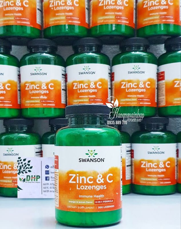 Thực phẩm chức năng Viên ngậm Swanson Zinc & C Lozenges hộp 200 viên của Mỹ 4 Viên ngậm Swanson Zinc & C Lozenges 200 viên của Mỹ 9