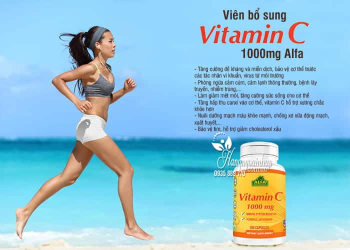 Thực phẩm chức năng Viên bổ sung Vitamin C 1000mg Alfa 100 viên - xách tay Mỹ 3 Viên bổ sung Vitamin C 1000mg Alfa 100 viên - xách tay Mỹ 2