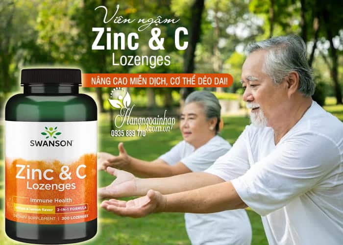 Thực phẩm chức năng Viên ngậm Swanson Zinc & C Lozenges hộp 200 viên của Mỹ 2 Viên ngậm Swanson Zinc & C Lozenges 200 viên của Mỹ 21