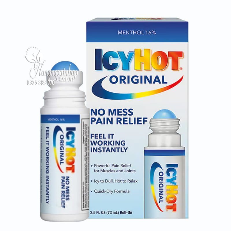 Hỗ trợ xương khớp Lăn giảm đau Icy Hot No Mess Pain Relief 73ml của Mỹ 1 Hỗ trợ xương khớp Lăn giảm đau Icy Hot No Mess Pain Relief 73ml của Mỹ